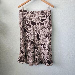 Linda Allar Ellen Tracy 100% silk midi skirt